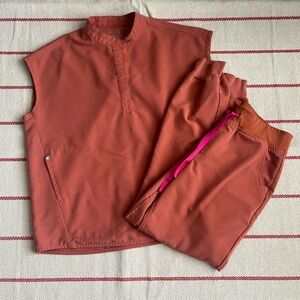 Figs Women's Set in Rust Orange